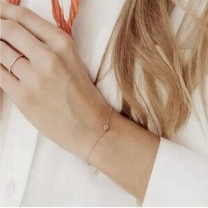 Marrin Costello x Cutateur Soleil Gold Bracelet w/ white topaz‎ 7" NWT S22